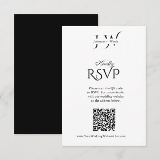 Minimalistiskt bröllops QR-kod RSVP-kort OSA Kort