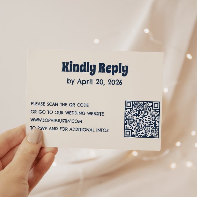 Minimalistiskt bröllops-svarskort med QR-kod OSA Kort (Skapare uppladdad)