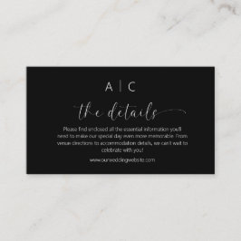 Minimalistiskt bröllopsdetaljer bifogad kort