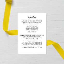 Minimalistiskt bröllopsföljekort tilläggskort