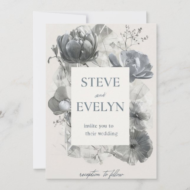 Minimalistiskt bröllopskort inbjudningar (Framsida)