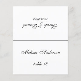 Minimalistiskt Bröllopskort - Tryckt Gästs Namn