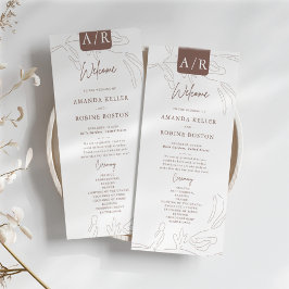 Minimalistiskt Bröllopsprogram för Abstrakt av ele