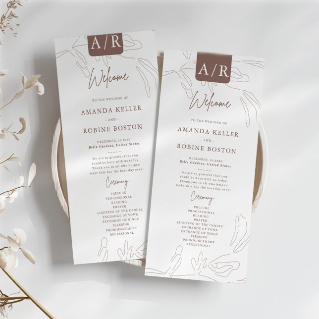 Minimalistiskt Bröllopsprogram för Abstrakt av ele (Skapare uppladdad)