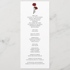 Minimalistiskt Bröllopsprogram för röda nejlikor Program