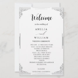 Minimalistiskt Bröllopsprogram-kort