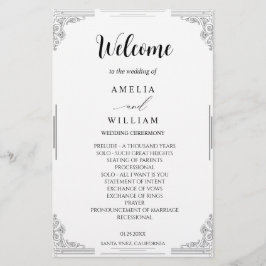 Minimalistiskt Bröllopsprogram-kort