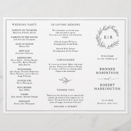 Minimalistiskt Bröllopsprogram mellan Svarta och v