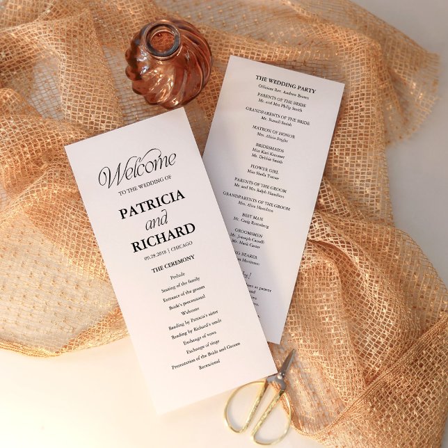 Minimalistiskt Bröllopsprogram Program (Skapare uppladdad)