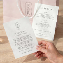Minimalistiskt bröllopsprogramkort med monogram