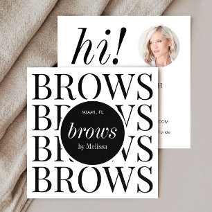 Minimalistiskt brows-mikrobladda Elegant Salon Pho Fyrkantigt Visitkort