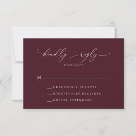 Minimalistiskt Burgundy-Bröllop OSA-kort OSA Kort