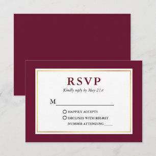 Minimalistiskt Burgundy för modern Elegant OSA Kort