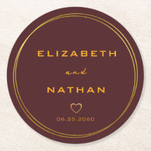 Minimalistiskt Burgundy och Guld Bröllop