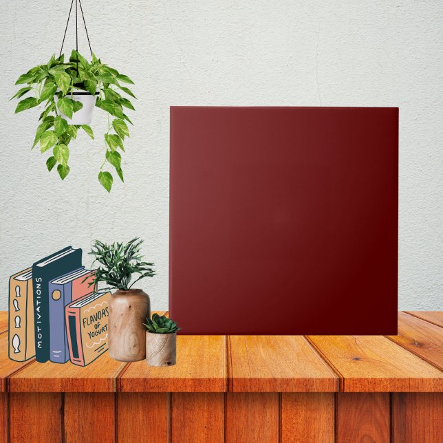 Minimalistiskt Burgundy Vin Röda julklappen Färg Kakelplatta (Skapare uppladdad)