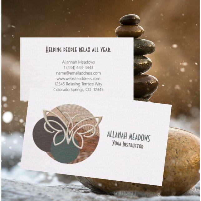 Minimalistiskt Butterfly Bamboo Yoga-Affärskort Visitkort (Skapare uppladdad)