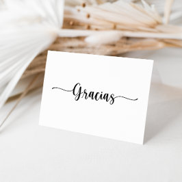 Minimalistiskt calligrafi med Bröllop-gracias-kort Tack Kort