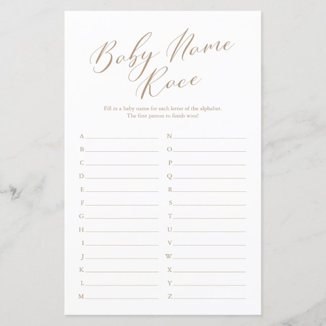 Minimalistiskt calligrafi Namn Tävling babykläder (Framsida)