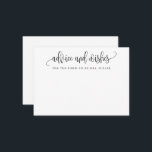 Minimalistiskt calligrafi-råd och Önskemål-kort Rådkort<br><div class="desc">Använda det här moderna önskekortet i party för att få gäster att lämna en personlig anteckning till hedersgästen. Lägg till informationen i mallformuläret. Med den avancerade redigeringsmenyn kan du ändra färg och typsnitt.</div>