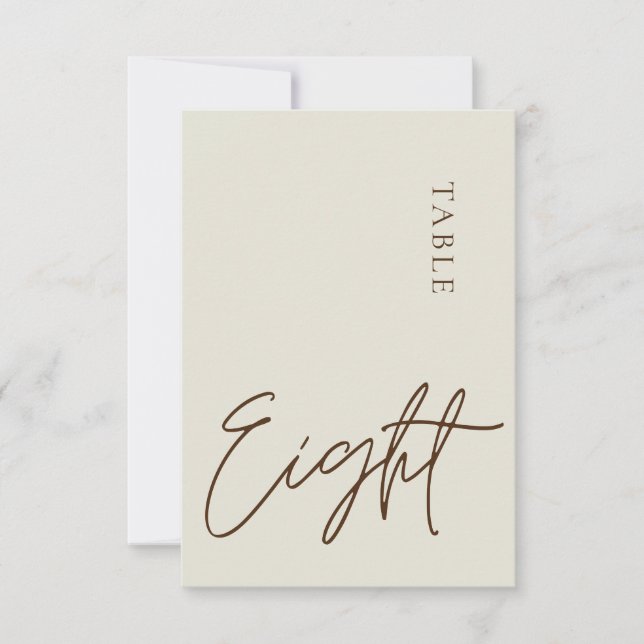 Minimalistiskt Calligraphy Bord åttaBordsnummer Inbjudningar (Framsida)
