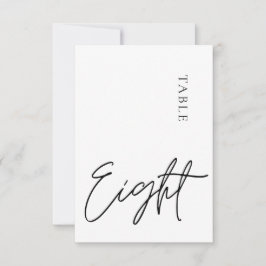 Minimalistiskt Calligraphy Bord åttaBordsnummer Inbjudningar