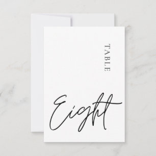 Minimalistiskt Calligraphy Bord åttaBordsnummer Inbjudningar
