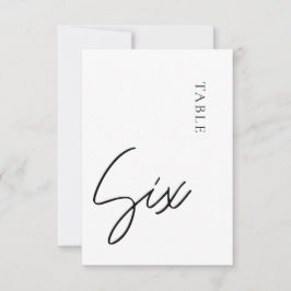 Minimalistiskt Calligraphy Bord sex Bordsnummer