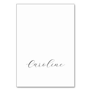 Minimalistiskt Calligraphy Namn Elegant Place Card Bordsnummer