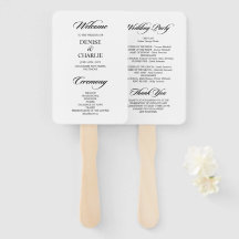 Minimalistiskt Calligraphy White-Bröllopsprogram