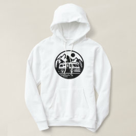 Minimalistiskt Camper Van Äventyr-landskap Hoodie