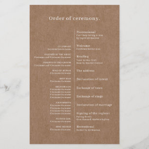 Minimalistiskt Ceremoniseringsprogram i Rustic Brö
