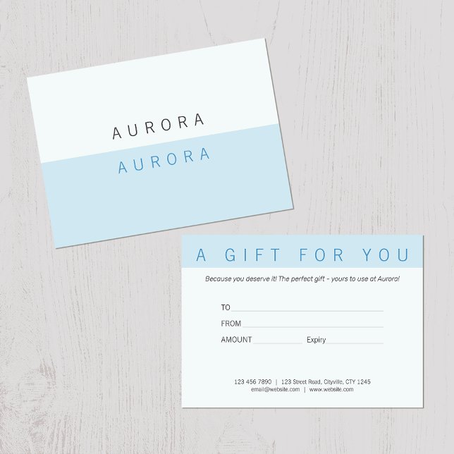 Minimalistiskt certifikat för blått gåva med två t (Skapare uppladdad)