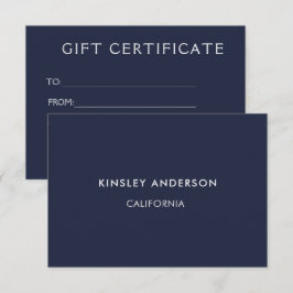 Minimalistiskt certifikat för blått lyxfartyg