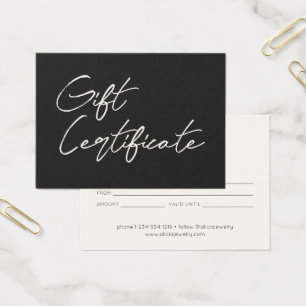 Minimalistiskt certifikat för företagsgåva från ca