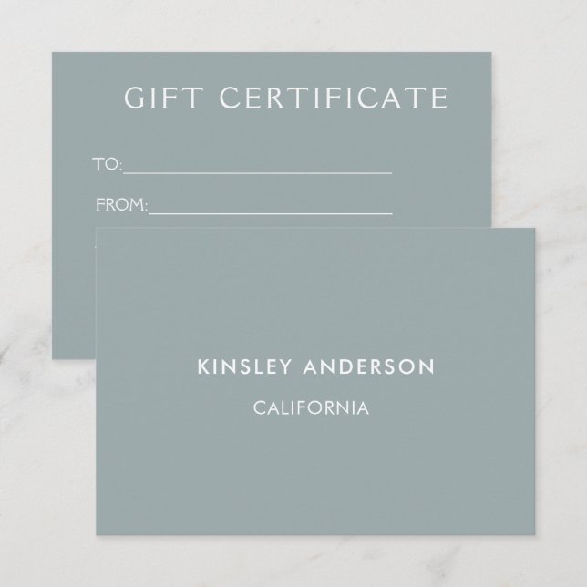 Minimalistiskt certifikat för lyxblått lyft (Fram/baksida)