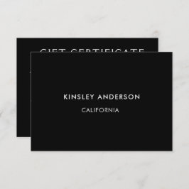 Minimalistiskt certifikat för svart lyxgåva