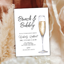 Minimalistiskt champagne Brunch BubLY Baby Shower Inbjudningar