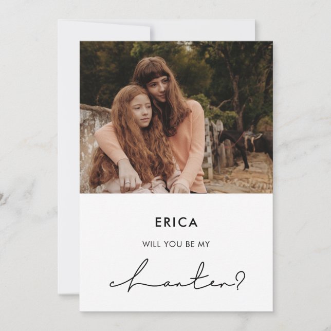 Minimalistiskt chanter frieri fotokort inbjudningar (Framsida)