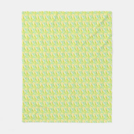 Minimalistiskt Chartreuse Impressionistiskt Blommo Fleecefilt
