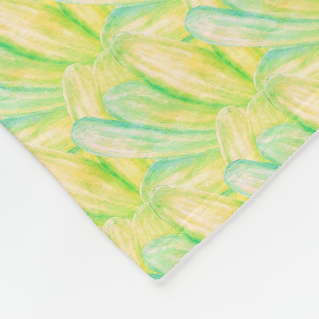 Minimalistiskt Chartreuse Impressionistiskt Blommo Fleecefilt (Hörn)