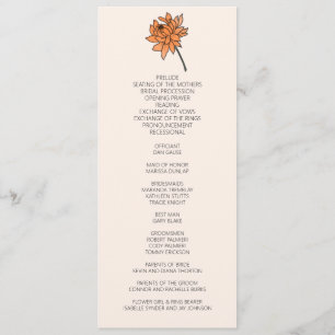 Minimalistiskt Chrysanthemum-Bröllopsprogram Program