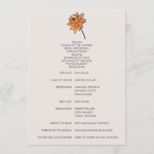 Minimalistiskt Chrysanthemum-Bröllopsprogram Program