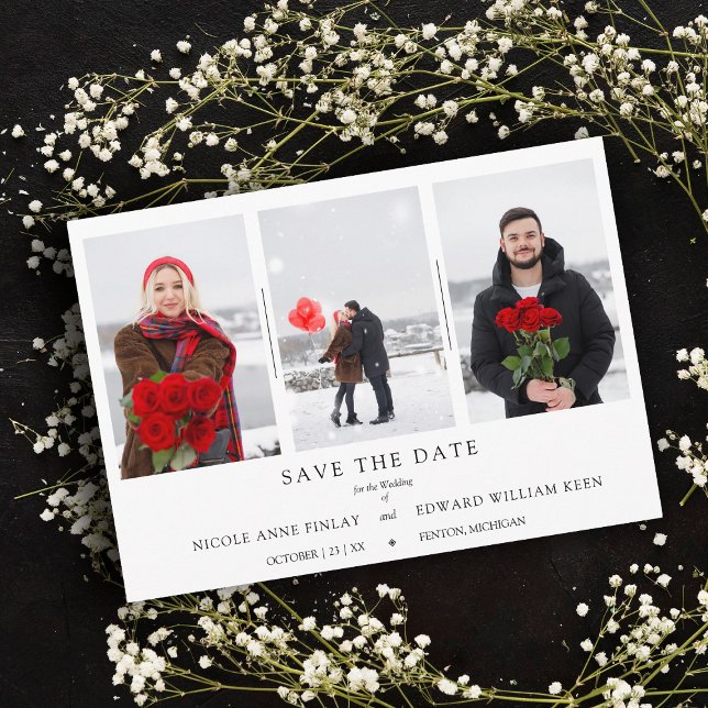 Minimalistiskt Collage 3 foton Ett par Bröllop-eng (Skapare uppladdad)