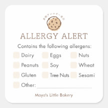 Minimalistiskt Cookie-Logo Bageri Allergi Alert