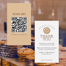 Minimalistiskt Cookie-Logo Lämna en Recension QR-k Visitkort