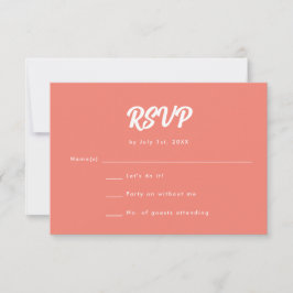 Minimalistiskt Coral Rosa Bröllop OSA Kort