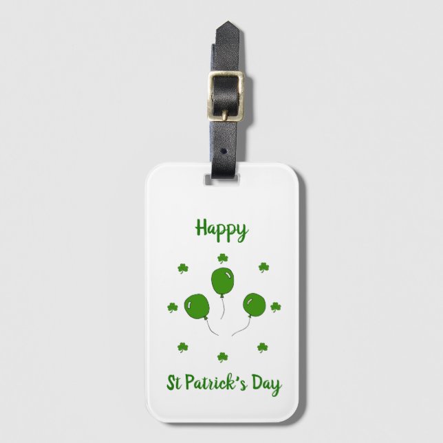 Minimalistiskt Cute Lycklig St patrick's day språn Bagagebricka (Framsida vertikal)