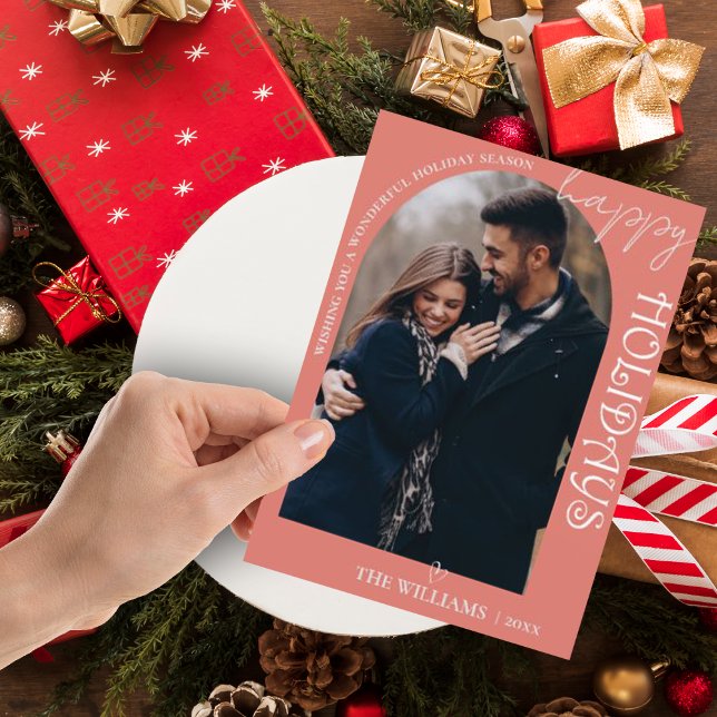 Minimalistiskt Cute Multi Photo God jul-kort (Minimalist Cute Multi Photo Merry Christmas Card)