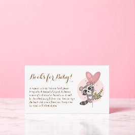 Minimalistiskt cute Raccoon Baby Shower Bokar för Tilläggskort