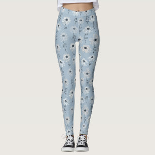 Minimalistiskt Daisy Blommönster (7) Leggings